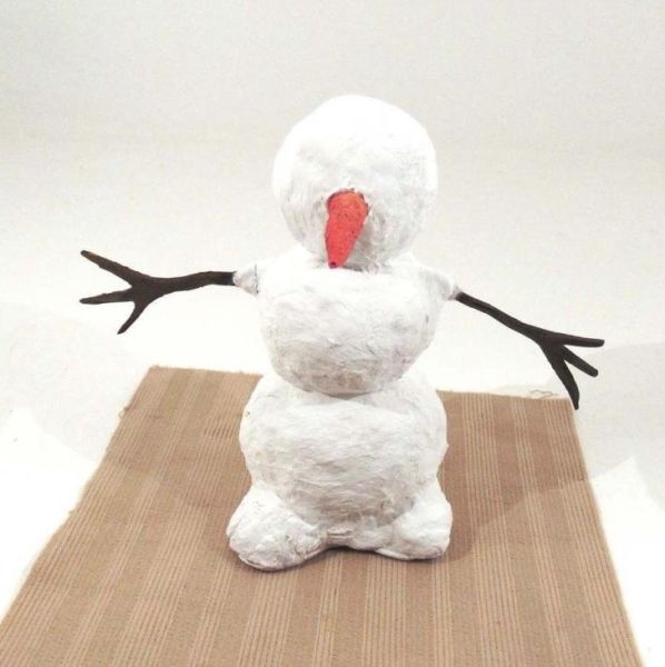 Снеговик своими руками на Новый год из подручных материалов этап 47